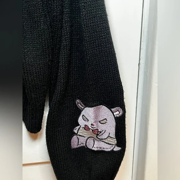 Hot Topic Kuromi Dress-Up Collar Cardigan Size M Black Deadstock - Picture 5 of 10